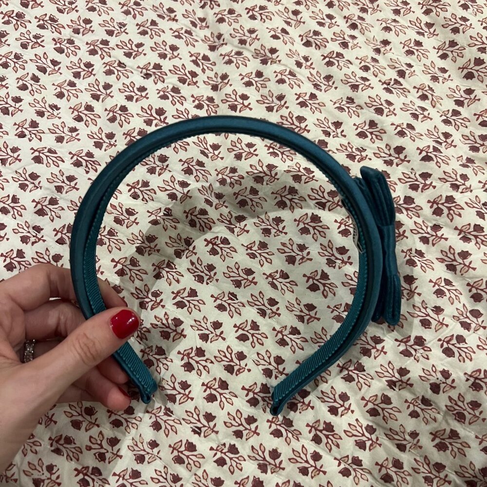 Authentic Miu Miu satin headband in teal